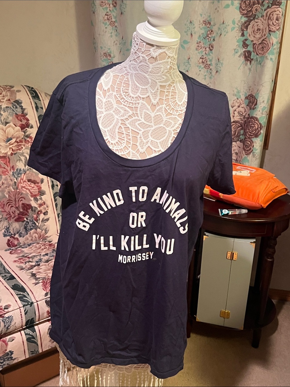 torrid Navy Blue "Be Kind to Animals or I'll Kill You" Short Sleeve Tee